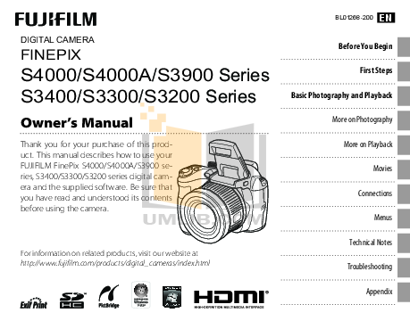fujifilm finepix s3200 manual pdf